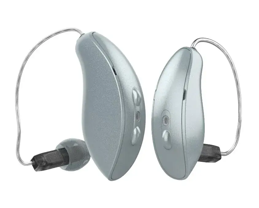Close-up of a modern discreet hearing aid